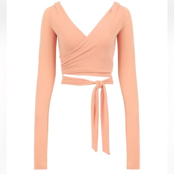Nwt SOLDOUT Laina Rauma size Medium Superfine Jersey Wrap top Pink Dance Class - Picture 5 of 10